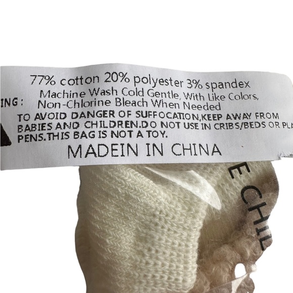 Light Gray and White Bear Newborn Sock Booties - Picture 3 of 4